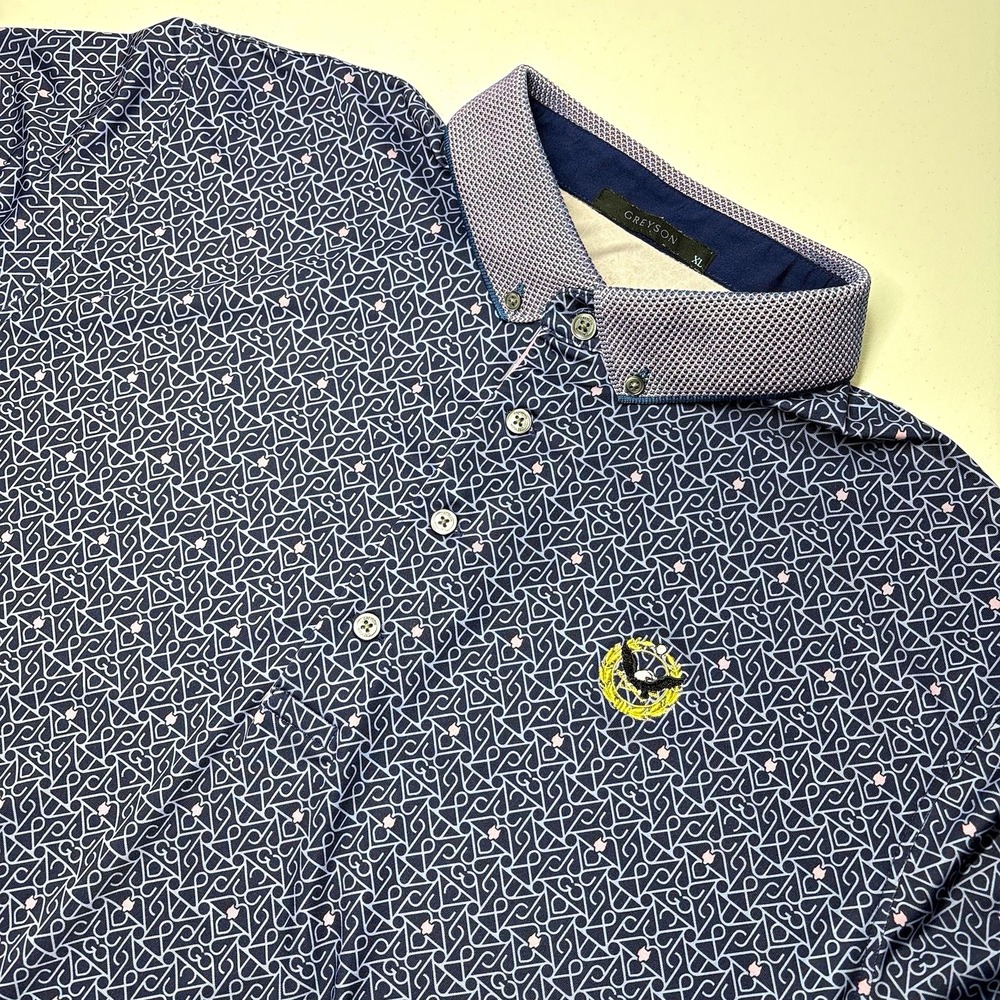GREYSON Mens XL Short Sleeve Button Down Polo Shirt Robert Trent Jones Golf Club